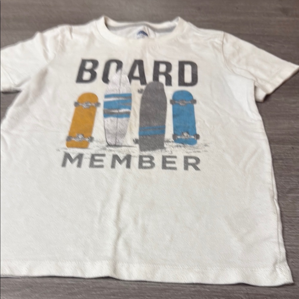 Old Navy White Short Sleeve Tee with Skateboard Graphic